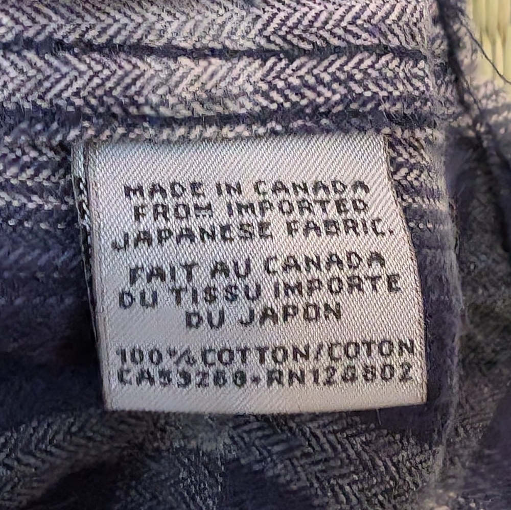 Naked & Famous Button Up Ombre Plaid Flannel Shirt Men's Size Large - Picture 4 of 6
